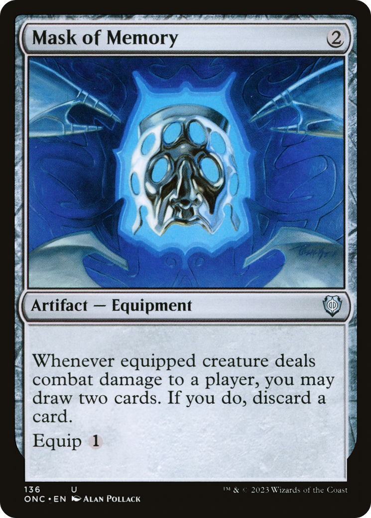 Mask of Memory (ONC-136) - Phyrexia: All Will Be One Commander - Premium MTG Single from Wizards of the Coast - Just $0.39! Shop now at Game Crave Tournament Store