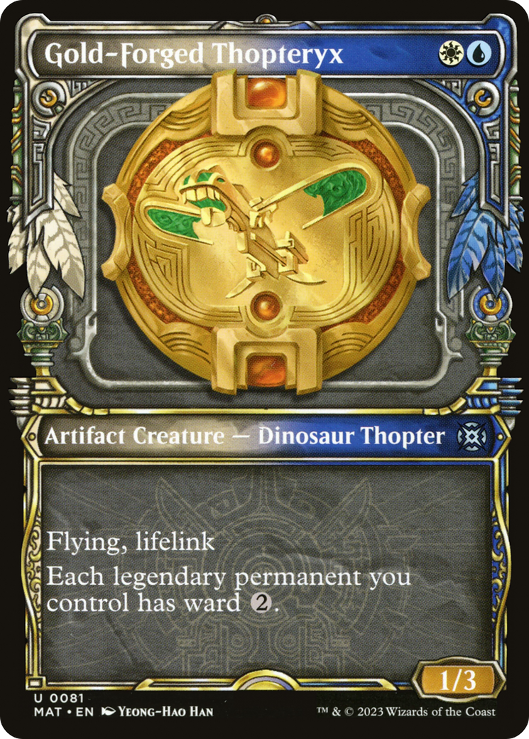 Gold-Forged Thopteryx (MAT-081) - March of the Machine: The Aftermath: (Showcase) - Premium MTG Single from Wizards of the Coast - Just $0.08! Shop now at Game Crave Tournament Store