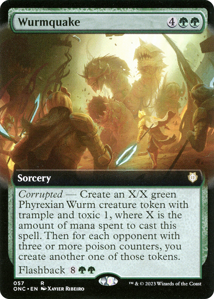 Wurmquake (ONC-057) - Phyrexia: All Will Be One Commander: (Extended Art) - Premium MTG Single from Wizards of the Coast - Just $0.08! Shop now at Game Crave Tournament Store