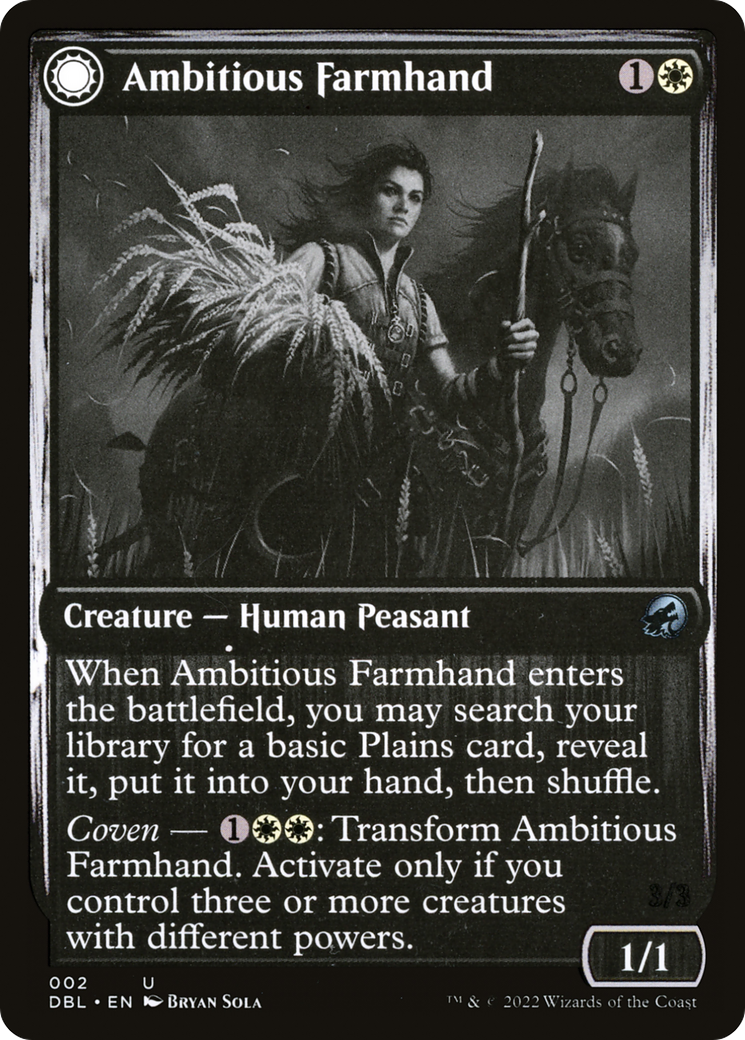 Ambitious Farmhand // Seasoned Cathar (DBL-002) - Innistrad: Double Feature: (Double Faced Transform) Foil - Premium MTG Single from Wizards of the Coast - Just $0.67! Shop now at Game Crave Tournament Store