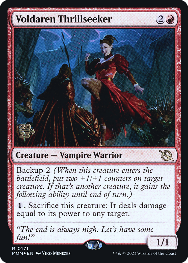 Voldaren Thrillseeker (PMOM-171S) - March of the Machine Promos Foil - Premium MTG Single from Wizards of the Coast - Just $0.15! Shop now at Game Crave Tournament Store