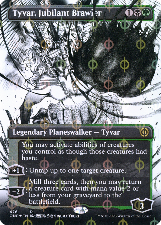 Tyvar, Jubilant Brawler (ONE-476) - Phyrexia: All Will Be One: (Showcase) (Borderless) Foil - Premium MTG Single from Wizards of the Coast - Just $1.86! Shop now at Game Crave Tournament Store