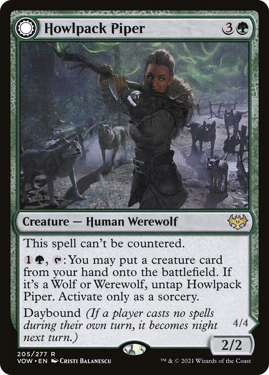 Howlpack Piper // Wildsong Howler (VOW-205) - Innistrad: Crimson Vow: (Double Faced Transform) - Premium MTG Single from Wizards of the Coast - Just $0.17! Shop now at Game Crave Tournament Store
