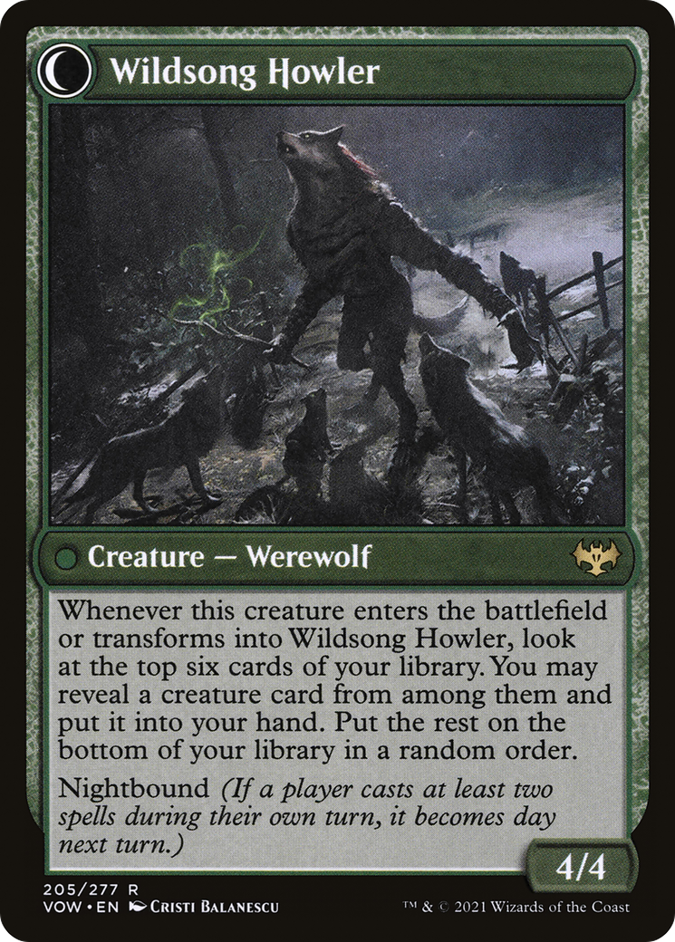 Howlpack Piper // Wildsong Howler (VOW-205) - Innistrad: Crimson Vow: (Double Faced Transform) Foil - Premium MTG Single from Wizards of the Coast - Just $0.28! Shop now at Game Crave Tournament Store