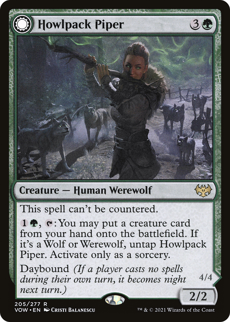 Howlpack Piper // Wildsong Howler (VOW-205) - Innistrad: Crimson Vow: (Double Faced Transform) Foil - Premium MTG Single from Wizards of the Coast - Just $0.28! Shop now at Game Crave Tournament Store