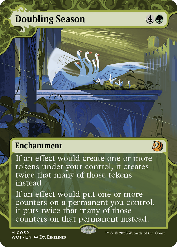 Doubling Season (WOT-052) - Wilds of Eldraine: Enchanting Tales: (Showcase) (Borderless) - Premium MTG Single from Wizards of the Coast - Just $7.14! Shop now at Game Crave Tournament Store