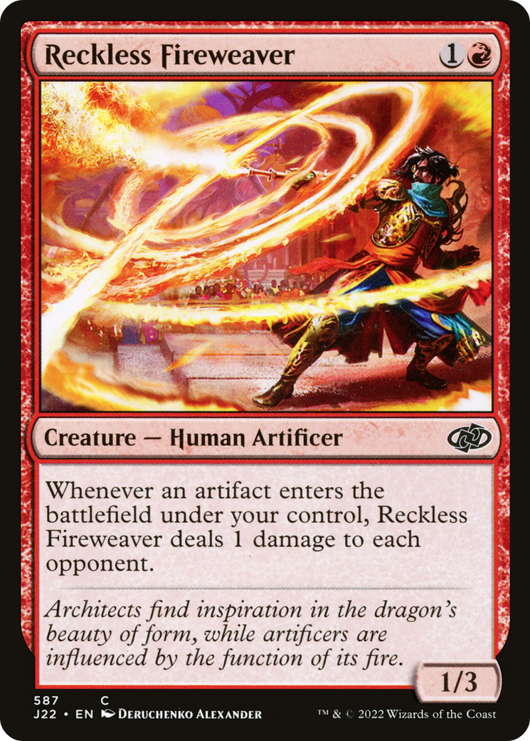 Reckless Fireweaver (J22-587) - Jumpstart 2022 - Premium MTG Single from Wizards of the Coast - Just $0.18! Shop now at Game Crave Tournament Store