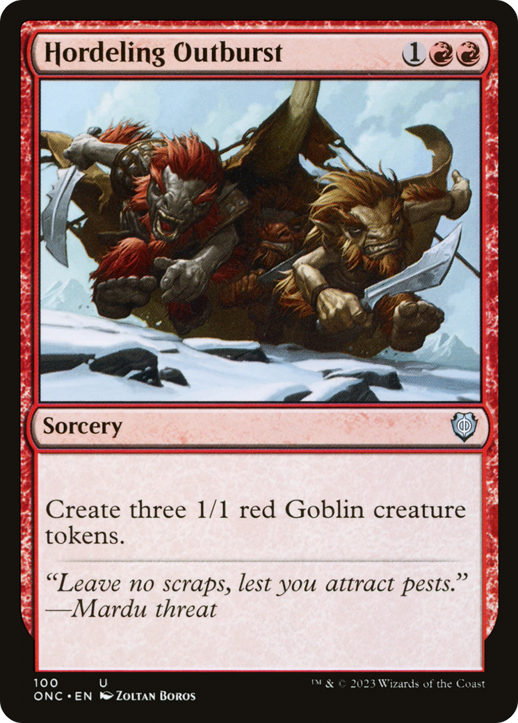 Hordeling Outburst (ONC-100) - Phyrexia: All Will Be One Commander - Premium MTG Single from Wizards of the Coast - Just $0.18! Shop now at Game Crave Tournament Store