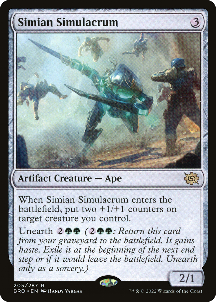 Simian Simulacrum (BRO-205) - The Brothers' War - Premium MTG Single from Wizards of the Coast - Just $0.08! Shop now at Game Crave Tournament Store