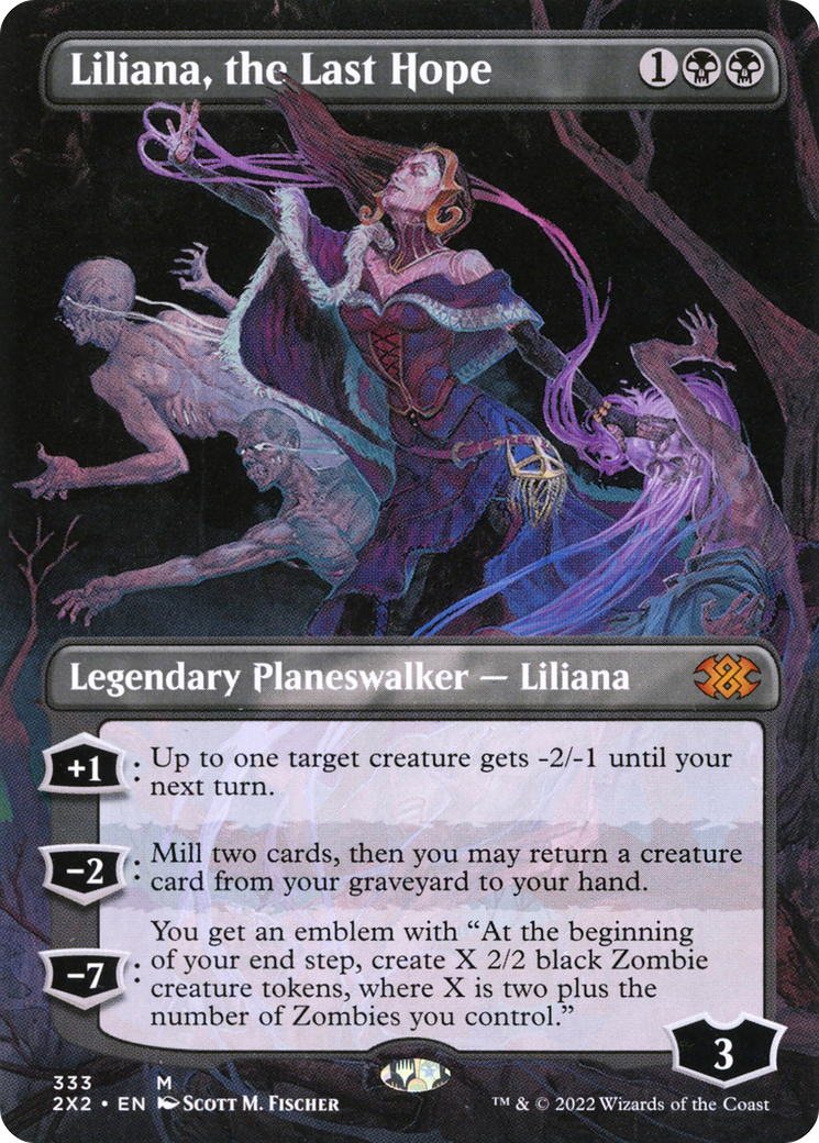 Liliana, the Last Hope (2X2-333) - Double Masters 2022 (Borderless) Foil - Premium MTG Single from Wizards of the Coast - Just $1.49! Shop now at Game Crave Tournament Store
