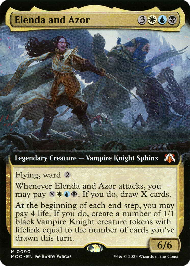 Elenda and Azor (MOC-090) - March of the Machine Commander: (Extended Art) - Premium MTG Single from Wizards of the Coast - Just $0.85! Shop now at Game Crave Tournament Store