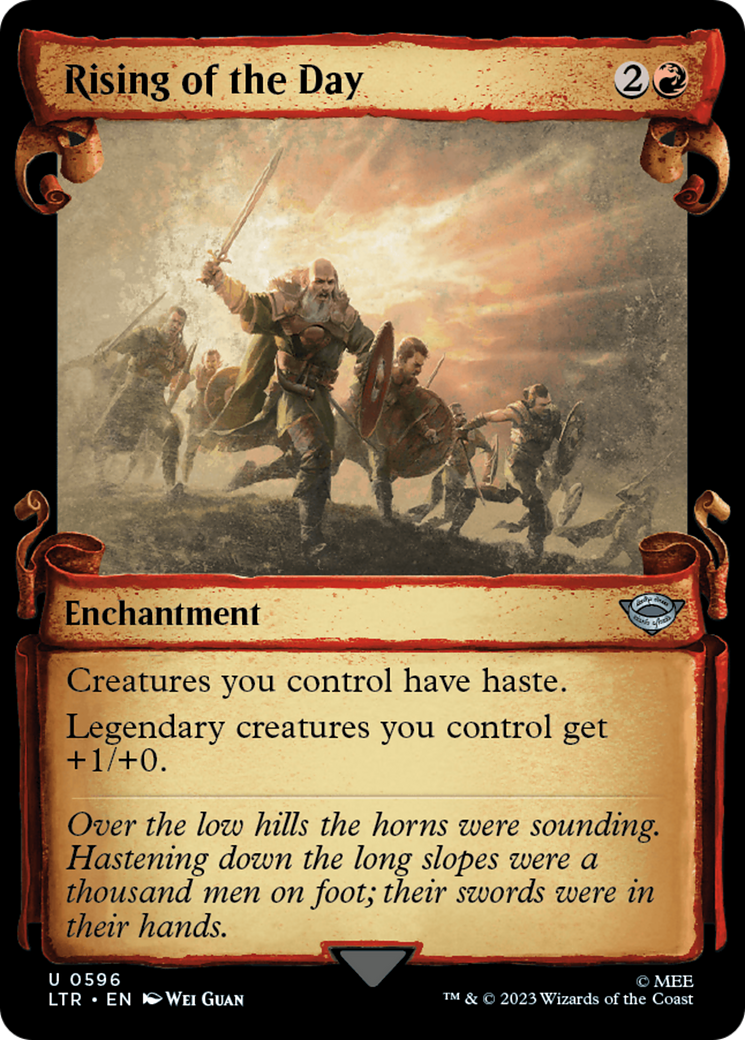 Rising of the Day (LTR-596) - The Lord of the Rings: Tales of Middle-earth: (Showcase) Foil - Premium MTG Single from Wizards of the Coast - Just $1.58! Shop now at Game Crave Tournament Store