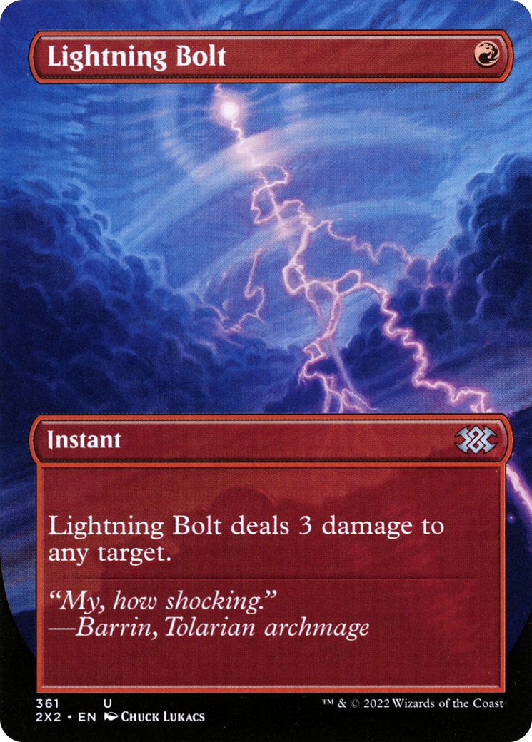 Lightning Bolt (2X2-361) - Double Masters 2022 (Borderless) - Premium MTG Single from Wizards of the Coast - Just $0.53! Shop now at Game Crave Tournament Store