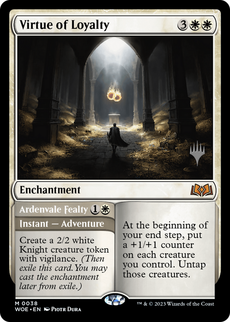 Virtue of Loyalty // Ardenvale Fealty (PWOE-38P) - Wilds of Eldraine Promos Foil - Premium MTG Single from Wizards of the Coast - Just $10.69! Shop now at Game Crave Tournament Store