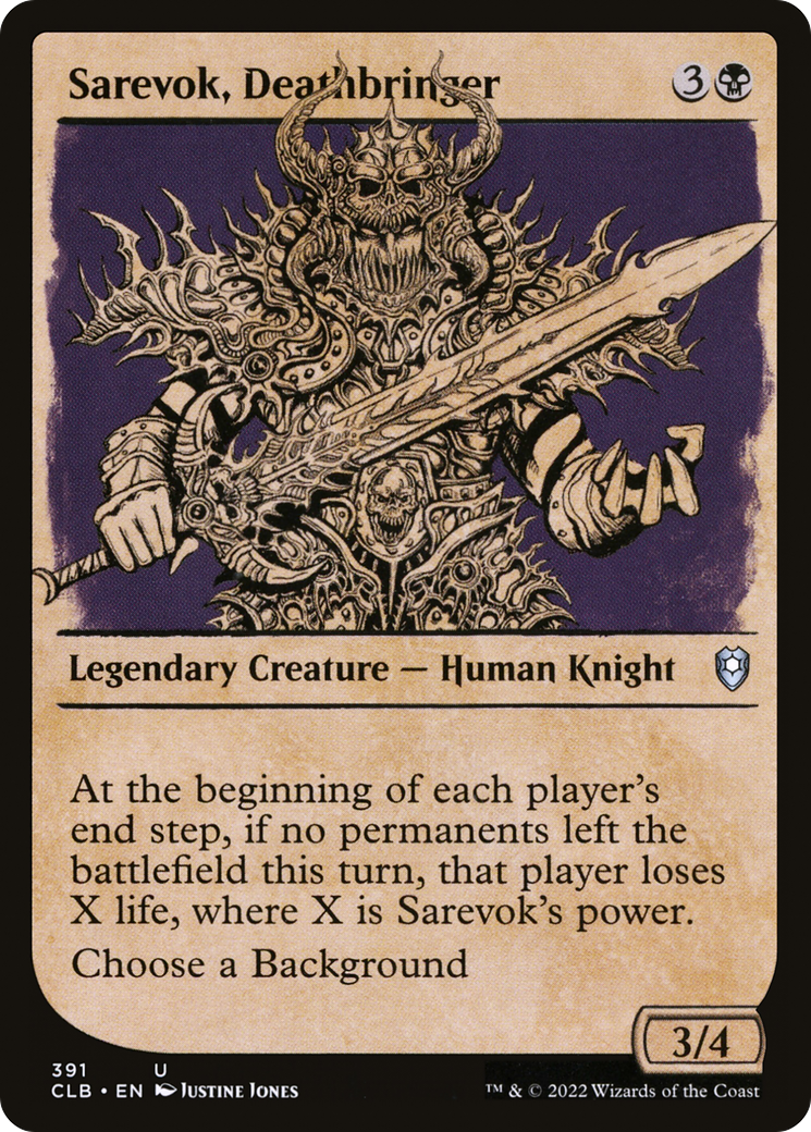 Sarevok, Deathbringer (CLB-391) - Commander Legends: Battle for Baldur's Gate: (Showcase) - Premium MTG Single from Wizards of the Coast - Just $0.25! Shop now at Game Crave Tournament Store