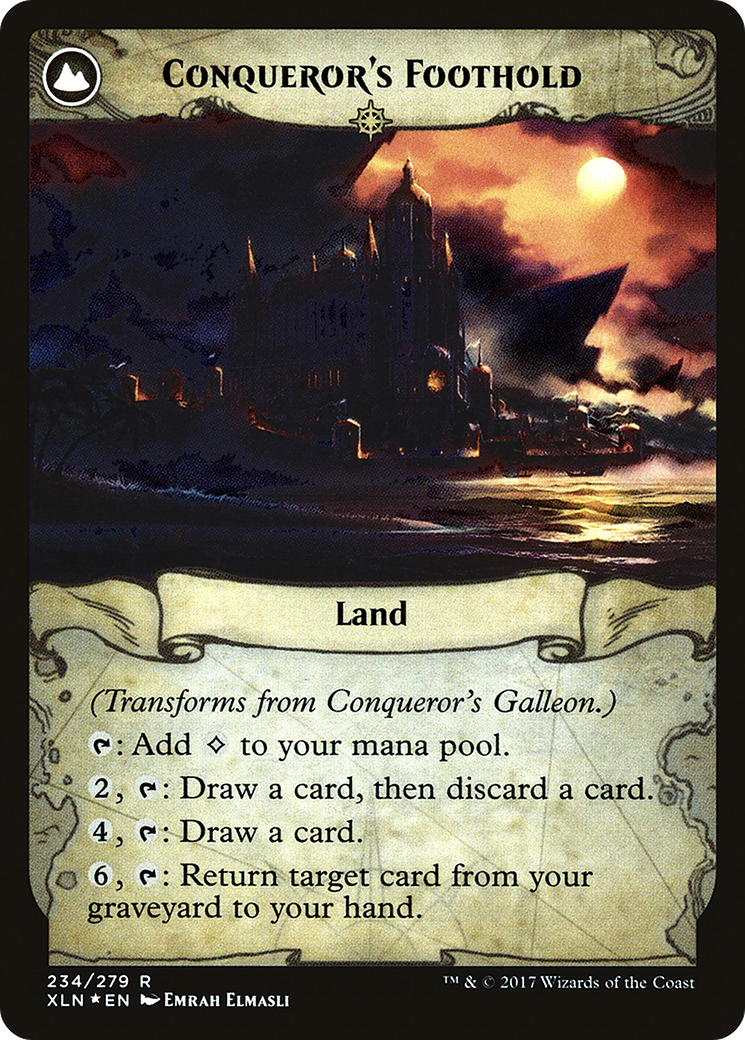 Conqueror's Galleon // Conqueror's Foothold (PXLN-234S) - Ixalan Promos: (compasslanddfc) Foil - Premium MTG Single from Wizards of the Coast - Just $0.72! Shop now at Game Crave Tournament Store