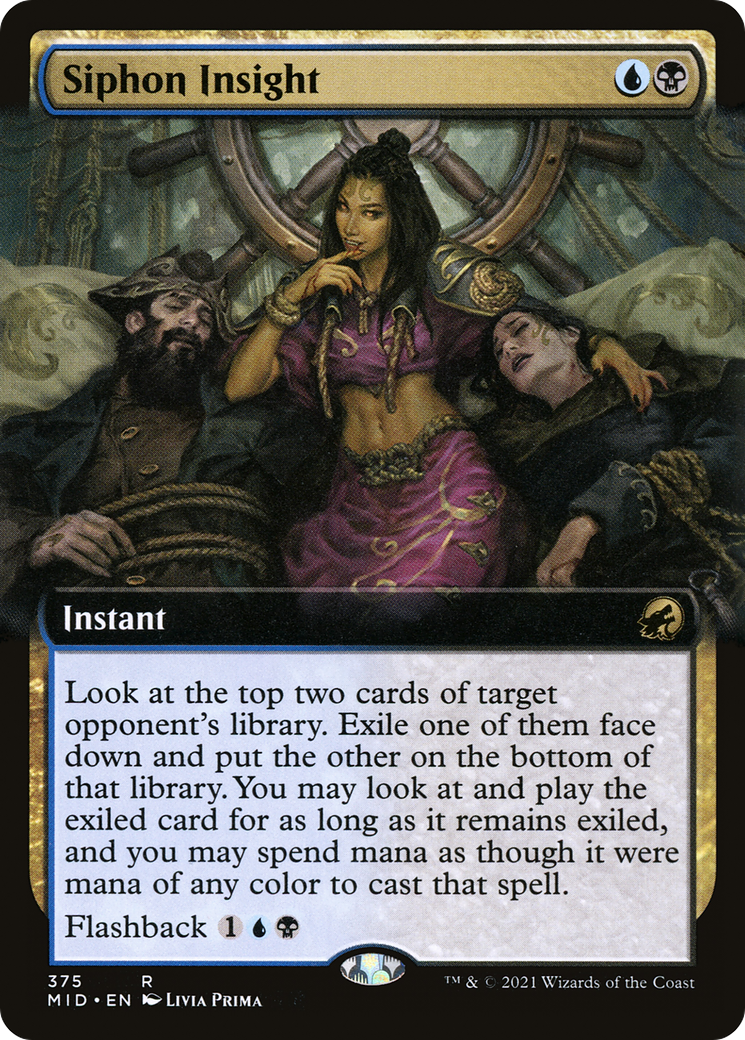 Siphon Insight (MID-375) - Innistrad: Midnight Hunt: (Extended Art) - Premium MTG Single from Wizards of the Coast - Just $0.14! Shop now at Game Crave Tournament Store