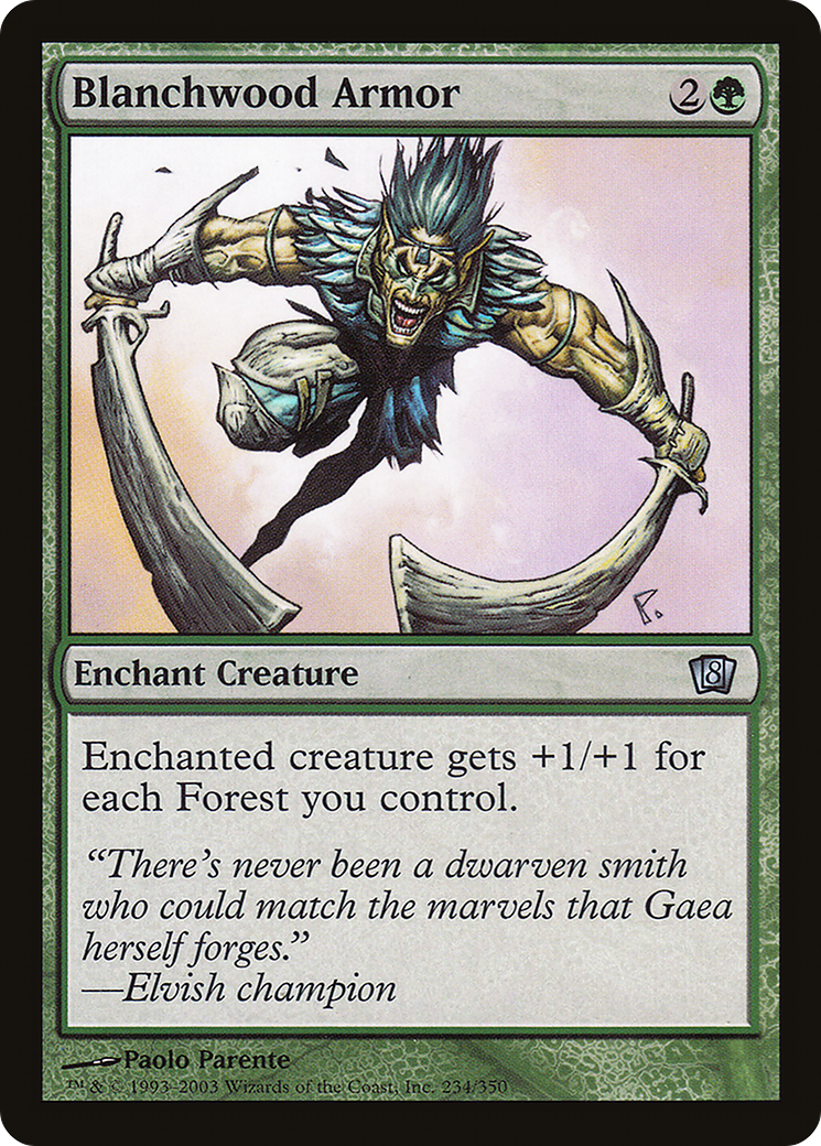 Blanchwood Armor (8ED-234★) - Eighth Edition Foil - Premium MTG Single from Wizards of the Coast - Just $1.18! Shop now at Game Crave Tournament Store