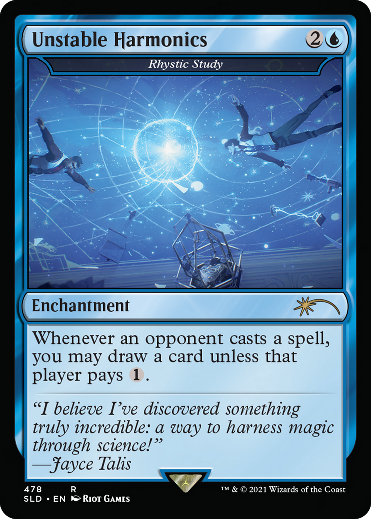Rhystic Study (SLD-478) - Secret Lair Drop / Unstable Harmonics Foil - Premium MTG Single from Wizards of the Coast - Just $18.16! Shop now at Game Crave Tournament Store