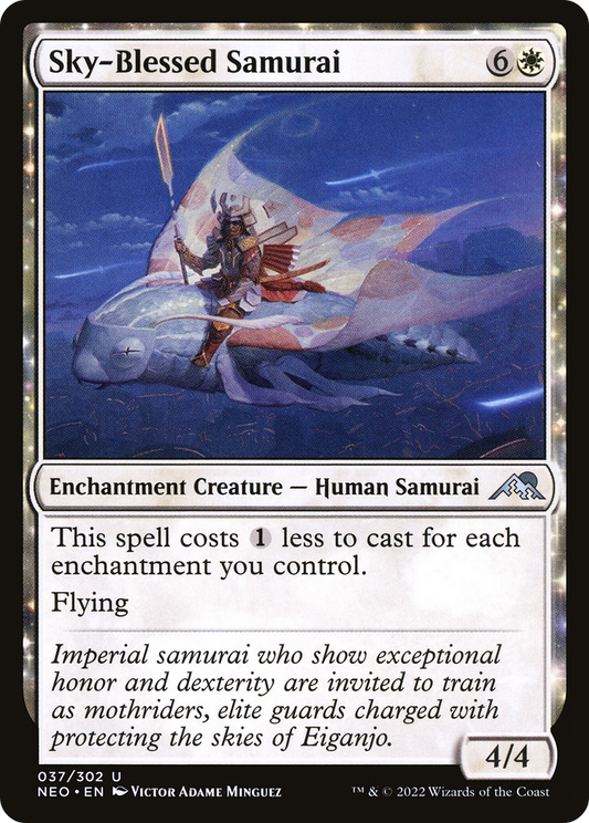 Sky-Blessed Samurai (NEO-037) - Kamigawa: Neon Dynasty - Premium MTG Single from Wizards of the Coast - Just $0.08! Shop now at Game Crave Tournament Store
