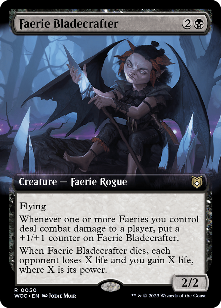 Faerie Bladecrafter (WOC-050) - Wilds of Eldraine Commander: (Extended Art) - Premium MTG Single from Wizards of the Coast - Just $0.51! Shop now at Game Crave Tournament Store
