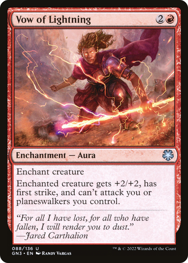 Vow of Lightning (GN3-088) - Game Night: Free-for-All - Premium MTG Single from Wizards of the Coast - Just $0.08! Shop now at Game Crave Tournament Store