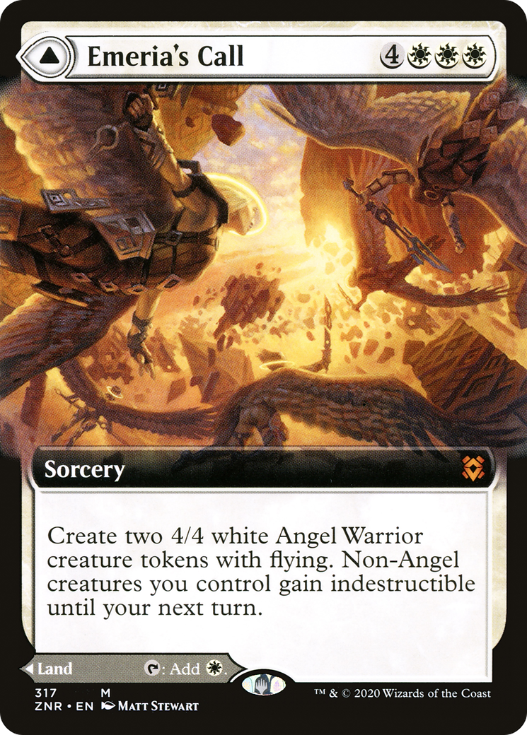 Emeria's Call // Emeria, Shattered Skyclave (ZNR-317) - Zendikar Rising: (Extended Art) - Premium MTG Single from Wizards of the Coast - Just $0.88! Shop now at Game Crave Tournament Store