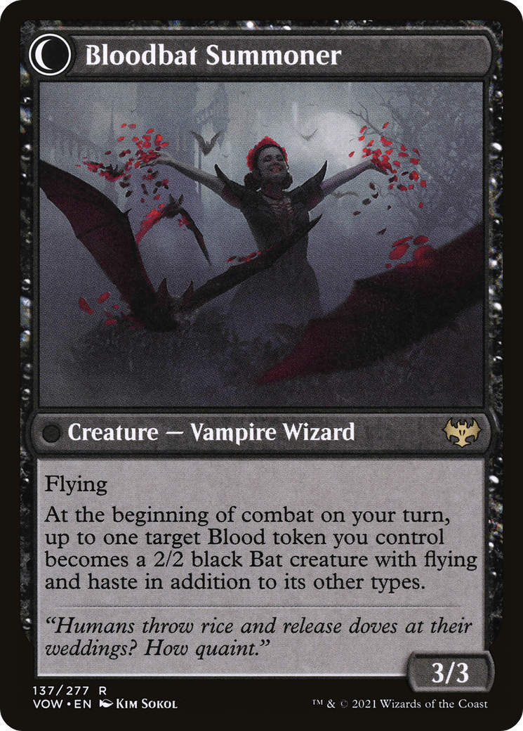 Voldaren Bloodcaster // Bloodbat Summoner (VOW-137) - Innistrad: Crimson Vow: (Double Faced Transform) Foil - Premium MTG Single from Wizards of the Coast - Just $0.09! Shop now at Game Crave Tournament Store