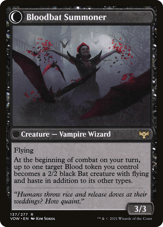 Voldaren Bloodcaster // Bloodbat Summoner (VOW-137) - Innistrad: Crimson Vow: (Double Faced Transform) - Premium MTG Single from Wizards of the Coast - Just $0.08! Shop now at Game Crave Tournament Store