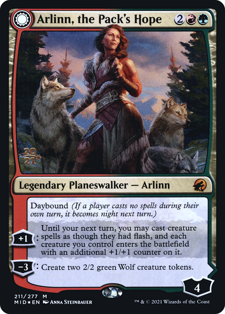 Arlinn, the Pack's Hope // Arlinn, the Moon's Fury (PMID-211S) - Innistrad: Midnight Hunt Promos: (Double Faced Transform) Foil - Premium MTG Single from Wizards of the Coast - Just $2.37! Shop now at Game Crave Tournament Store