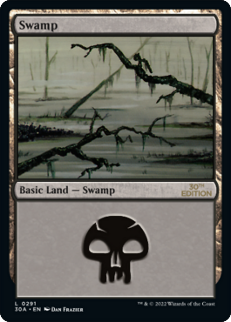 Swamp (30A-291) - 30th Anniversary Edition - Premium MTG Single from Wizards of the Coast - Just $0.66! Shop now at Game Crave Tournament Store