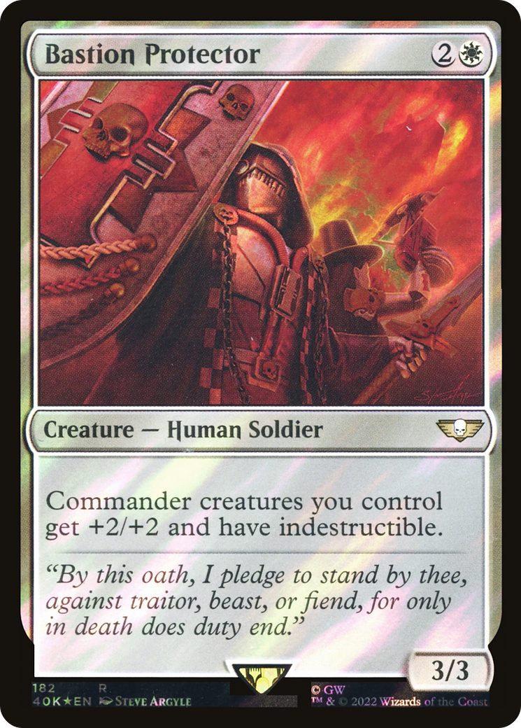 Bastion Protector (40K-182★) - Warhammer 40,000 Commander Foil - Premium MTG Single from Wizards of the Coast - Just $1.48! Shop now at Game Crave Tournament Store