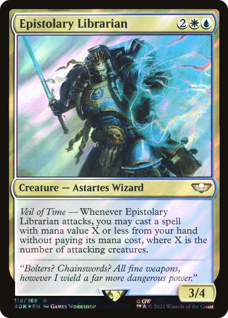 Epistolary Librarian (40K-118★) - Warhammer 40,000 Commander Foil - Premium MTG Single from Wizards of the Coast - Just $0.10! Shop now at Game Crave Tournament Store