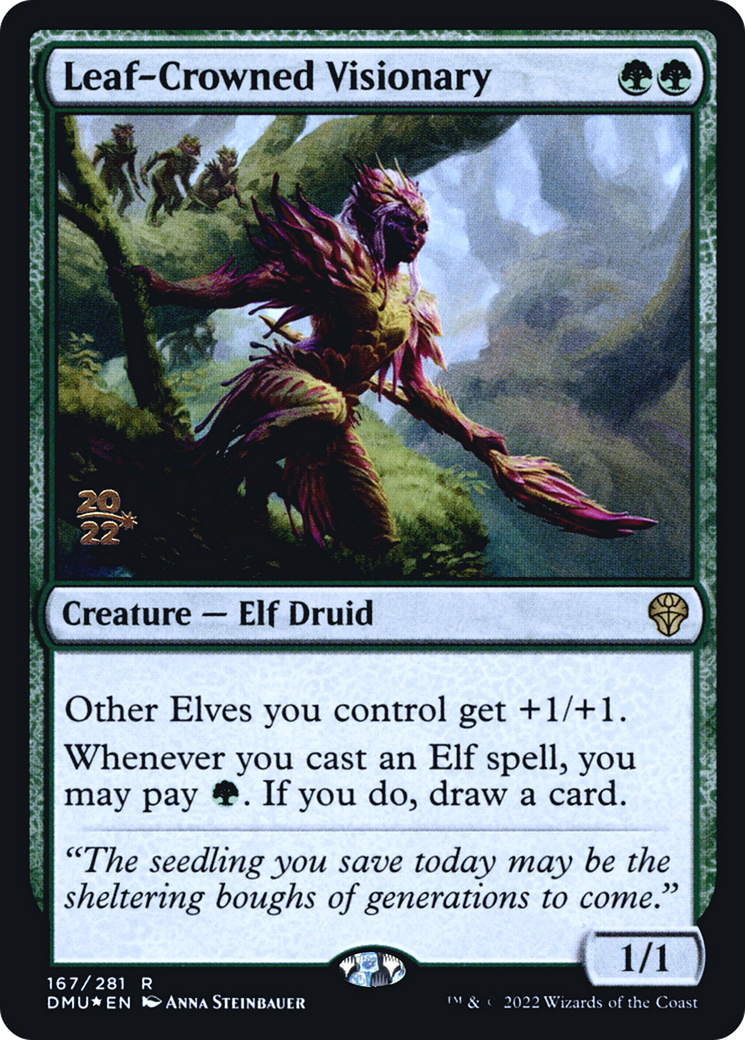 Leaf-Crowned Visionary (PDMU-167S) - Dominaria United Promos Foil - Premium MTG Single from Wizards of the Coast - Just $4.50! Shop now at Game Crave Tournament Store