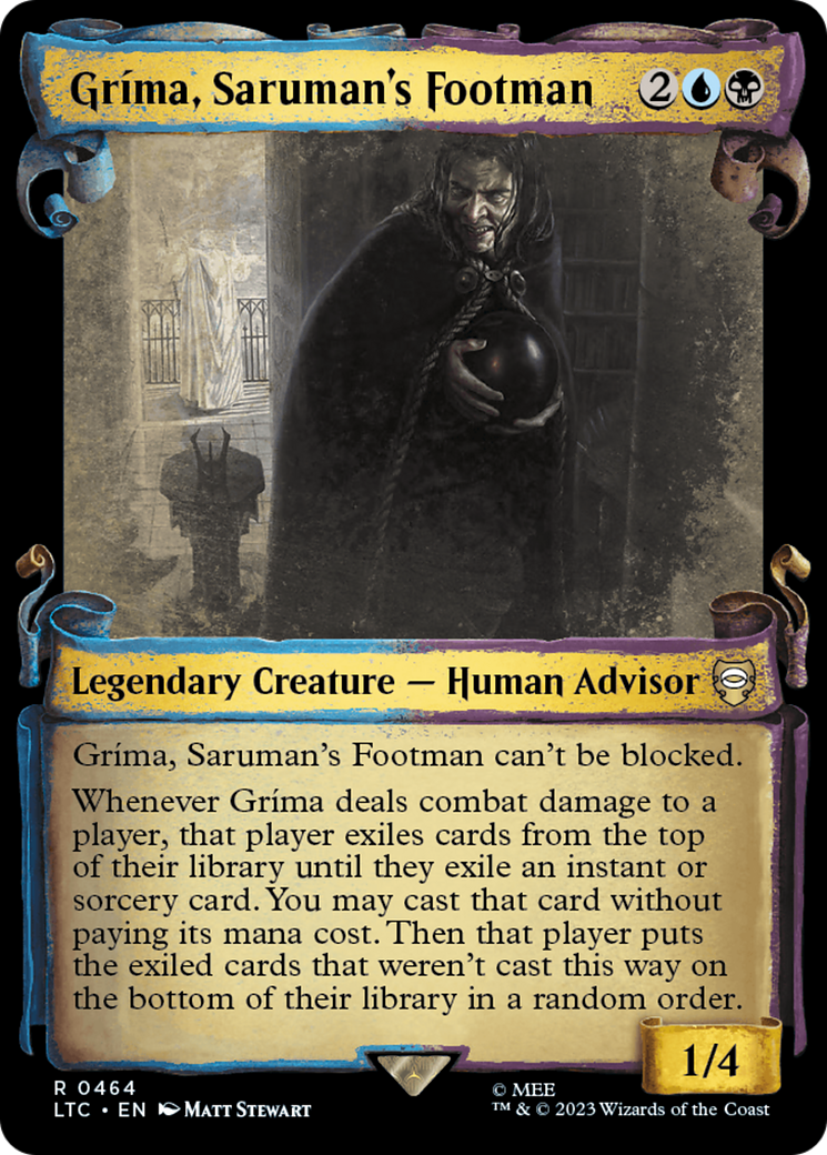 Gríma, Saruman's Footman (LTC-464) - Tales of Middle-earth Commander: (Showcase) - Premium MTG Single from Wizards of the Coast - Just $0.76! Shop now at Game Crave Tournament Store