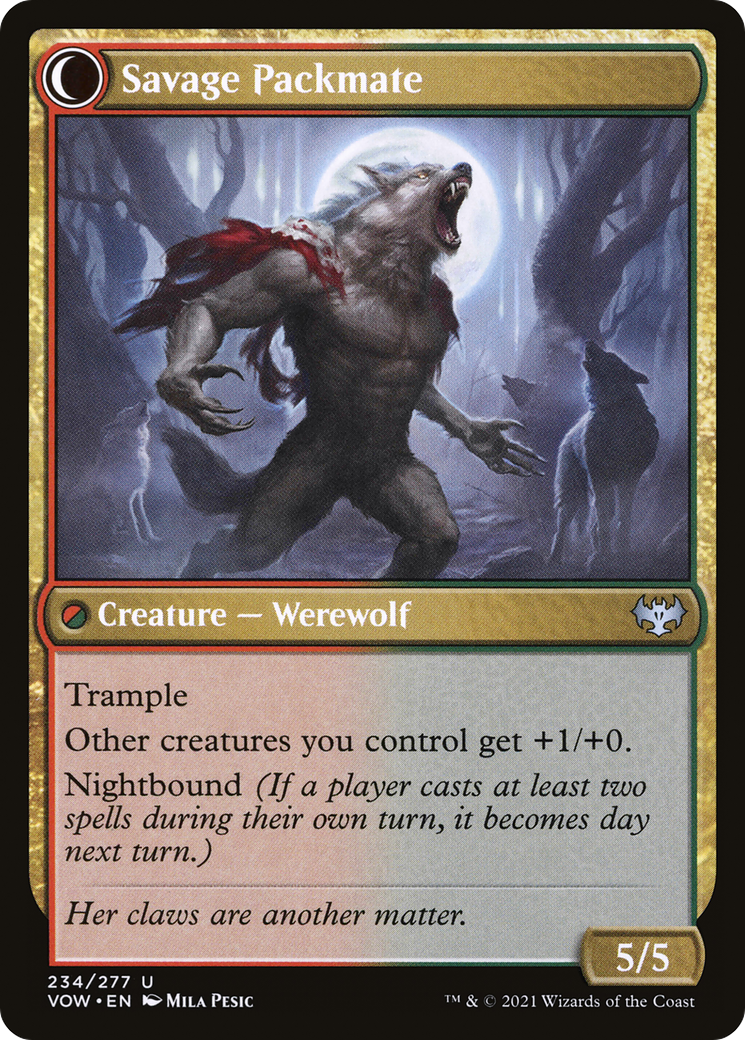 Child of the Pack // Savage Packmate (VOW-234) - Innistrad: Crimson Vow: (Double Faced Transform) Foil - Premium MTG Single from Wizards of the Coast - Just $0.25! Shop now at Game Crave Tournament Store