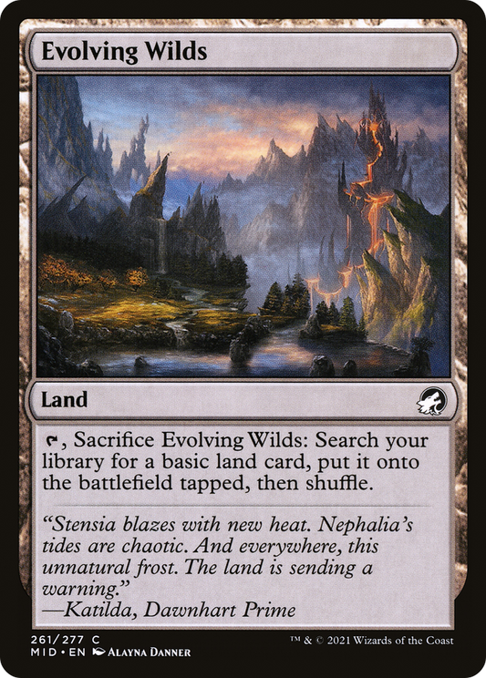 Evolving Wilds (MID-261) - Innistrad: Midnight Hunt - Premium MTG Single from Wizards of the Coast - Just $0.25! Shop now at Game Crave Tournament Store