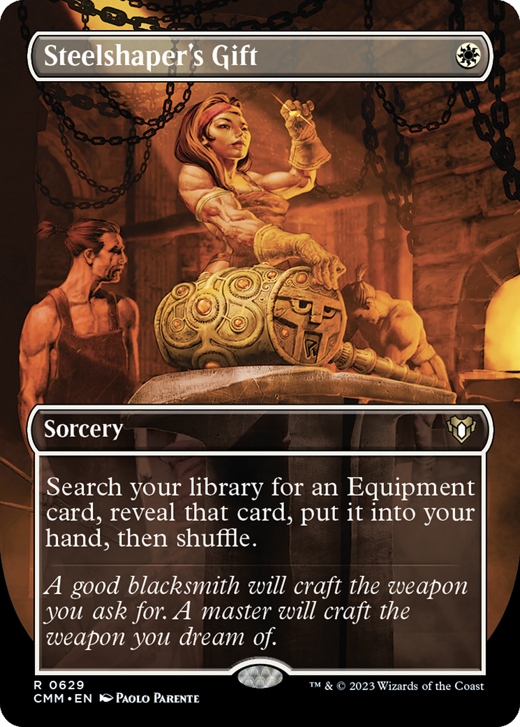 Steelshaper's Gift (CMM-629) - Commander Masters (Borderless) - Premium MTG Single from Wizards of the Coast - Just $1.17! Shop now at Game Crave Tournament Store