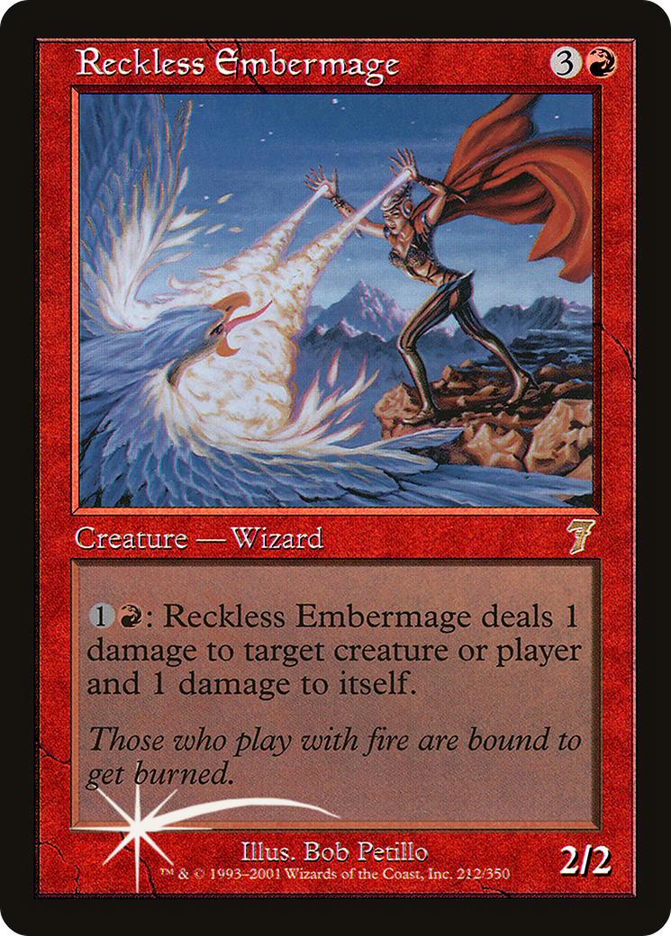 Reckless Embermage (7ED-212★) - Seventh Edition Foil - Premium MTG Single from Wizards of the Coast - Just $8.88! Shop now at Game Crave Tournament Store