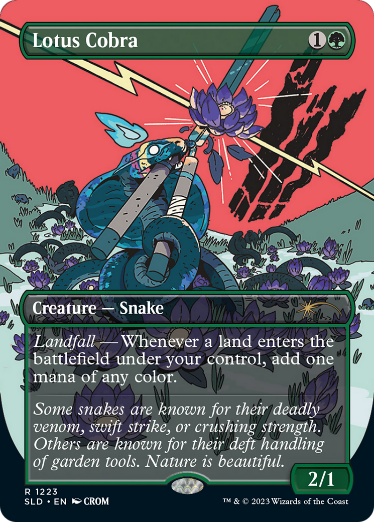 Lotus Cobra (SLD-1223) - Secret Lair Drop (Borderless) - Premium MTG Single from Wizards of the Coast - Just $26.34! Shop now at Game Crave Tournament Store