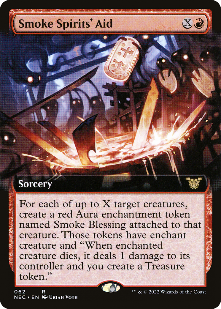 Smoke Spirits' Aid (NEC-062) - Neon Dynasty Commander: (Extended Art) - Premium MTG Single from Wizards of the Coast - Just $0.08! Shop now at Game Crave Tournament Store