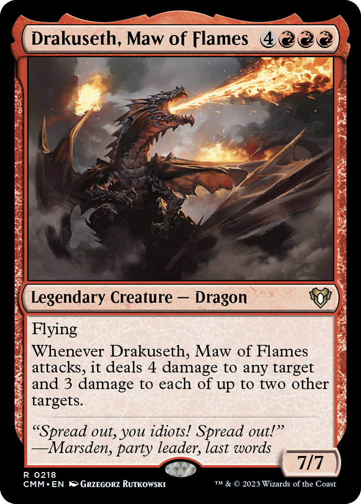 Drakuseth, Maw of Flames (CMM-218) - Commander Masters Foil - Premium MTG Single from Wizards of the Coast - Just $0.20! Shop now at Game Crave Tournament Store