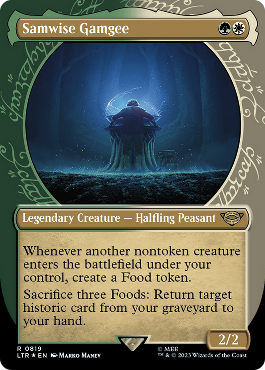Samwise Gamgee (LTR-819) - The Lord of the Rings: Tales of Middle-earth: (Showcase) (Borderless) Foil - Premium MTG Single from Wizards of the Coast - Just $8.52! Shop now at Game Crave Tournament Store