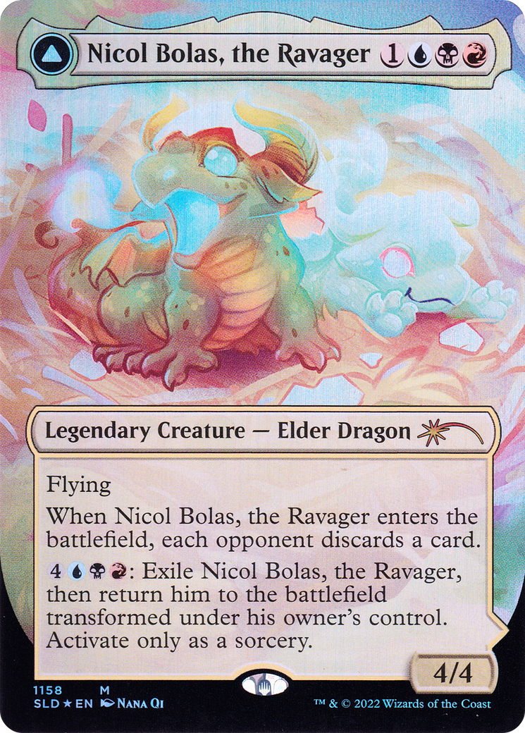 Nicol Bolas, the Ravager // Nicol Bolas, the Arisen (SLD-1158) - Secret Lair Drop (Borderless) Foil - Premium MTG Single from Wizards of the Coast - Just $41.11! Shop now at Game Crave Tournament Store