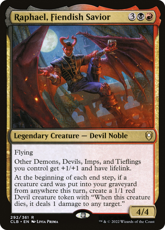 Raphael, Fiendish Savior (CLB-292) - Commander Legends: Battle for Baldur's Gate - Premium MTG Single from Wizards of the Coast - Just $0.24! Shop now at Game Crave Tournament Store
