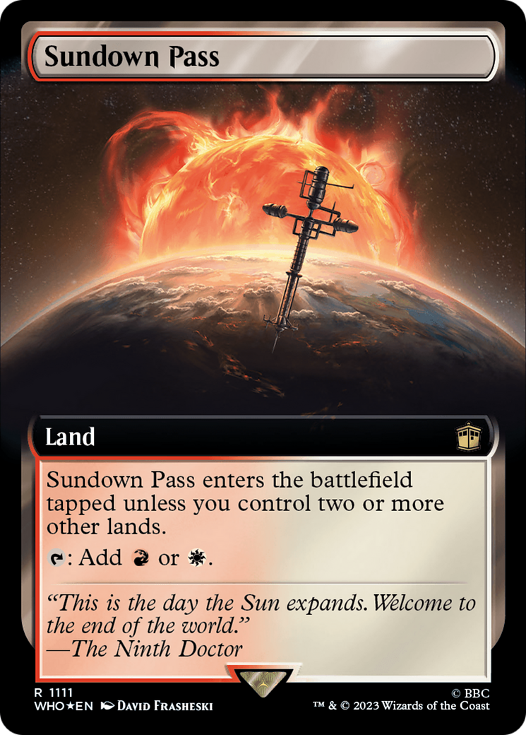 Sundown Pass (WHO-1111) - Doctor Who: (Extended Art) Foil - Premium MTG Single from Wizards of the Coast - Just $1.48! Shop now at Game Crave Tournament Store