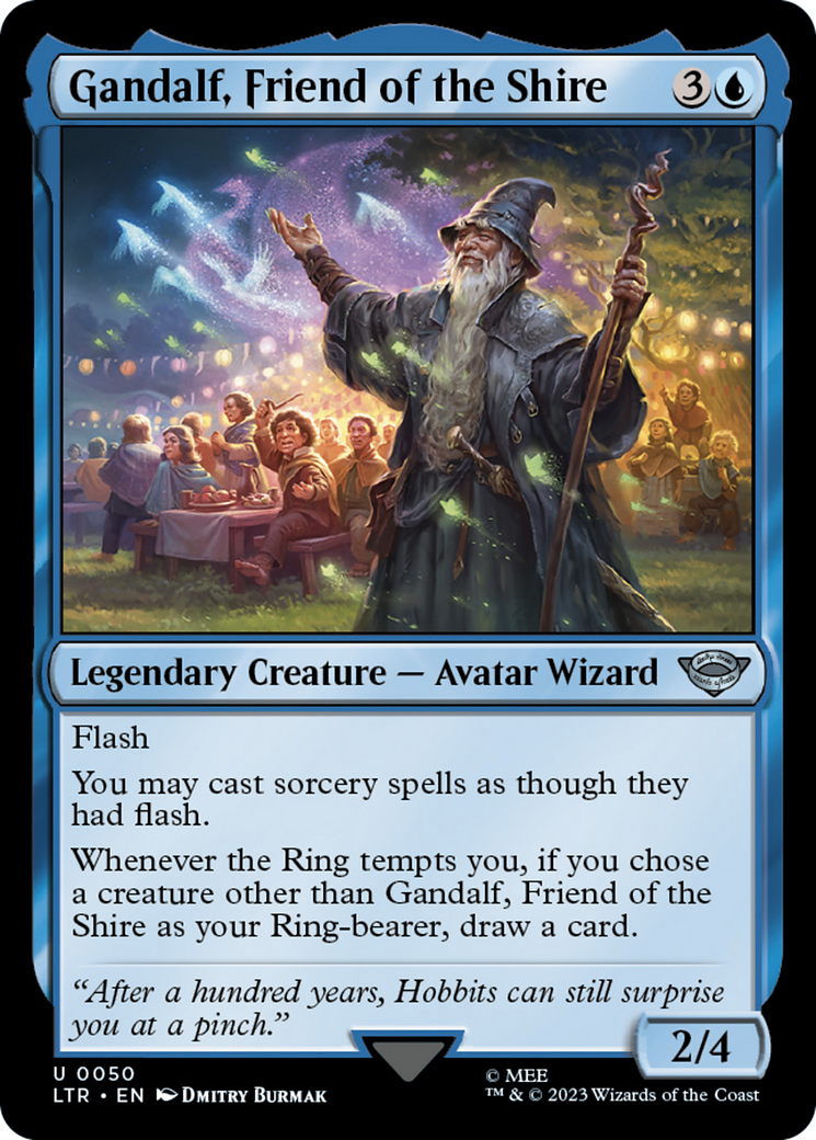Gandalf, Friend of the Shire (LTR-050) - The Lord of the Rings: Tales of Middle-earth - Premium MTG Single from Wizards of the Coast - Just $0.08! Shop now at Game Crave Tournament Store