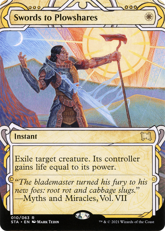 Swords to Plowshares (STA-010) - Strixhaven Mystical Archive: (Showcase) (Borderless) - Premium MTG Single from Wizards of the Coast - Just $0.70! Shop now at Game Crave Tournament Store