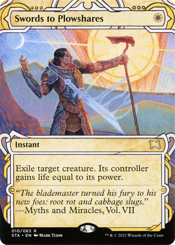 Swords to Plowshares (STA-010) - Strixhaven Mystical Archive: (Showcase) (Borderless) - Premium MTG Single from Wizards of the Coast - Just $0.85! Shop now at Game Crave Tournament Store