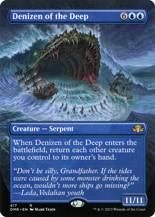 Denizen of the Deep (DMR-417) - Dominaria Remastered (Borderless) Foil - Premium MTG Single from Wizards of the Coast - Just $0.08! Shop now at Game Crave Tournament Store